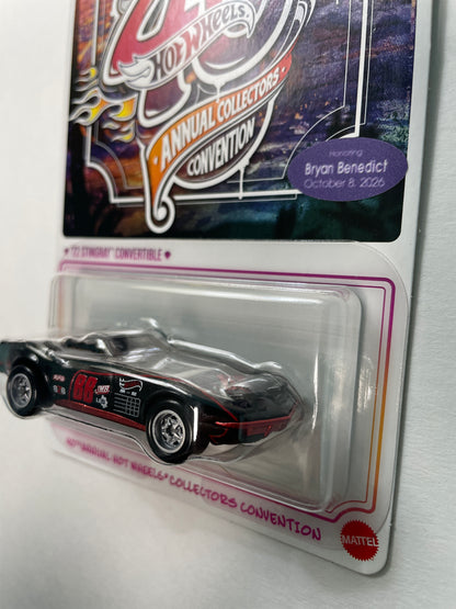 Hot Wheels 1/64 40th Annual Collectors Convention 2026 Dinner Kit '72 Corvette Stingray Convertible Black #2699 / T-Shirt (X-Large)/ Patch/ Pin/ E-Sheet (Read description)
