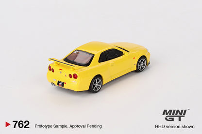 Mini GT 1/64 Nissan Skyline GT-R (R34) V-Spec Lightning Yellow