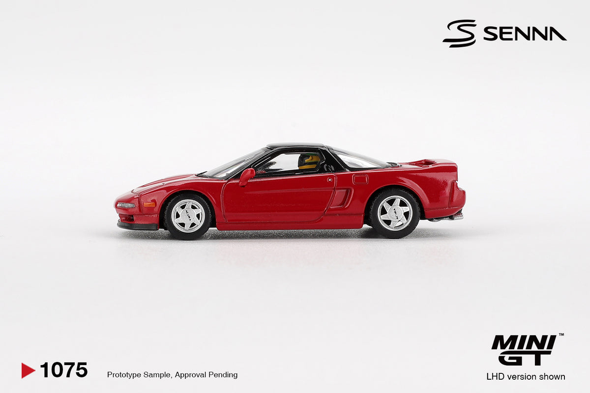 Mini GT 1/64 Honda NS-X Prototype Midship Sports 1989 Ayrton Senna w/ Figure Red - MGT01075