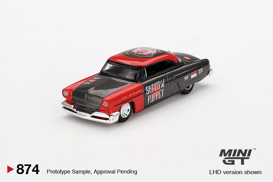 Mini GT 1/64 MIZU Diecast Lincoln Capri Hot Rod 1954 "Shadow Puppet" 2024 Red & Black