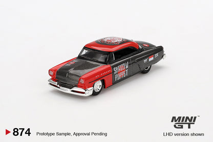 Mini GT 1/64 MIZU Diecast Lincoln Capri Hot Rod 1954 "Shadow Puppet" 2024 Red & Black