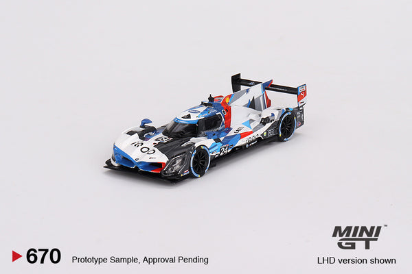 Mini GT 1/64 BMW M Hybrid V8 GTP #24 2023 IMSA Daytona 24 Hrs BMW M Team RLL White & Blue