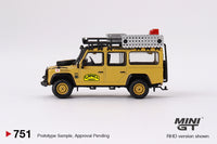 Mini GT 1/64 Land Rover Defender 110 1989 Camel Trophy Amazon Team Japan Yellow