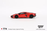 Mini GT 1/64 Lamborghini Revuelto Arancio Dac Lucido Red