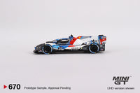 Mini GT 1/64 BMW M Hybrid V8 GTP #24 2023 IMSA Daytona 24 Hrs BMW M Team RLL White & Blue