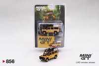 Mini GT 1/64 Land Rover Defender 110 1989 Camel Trophy Amazon Team Turkey Yellow