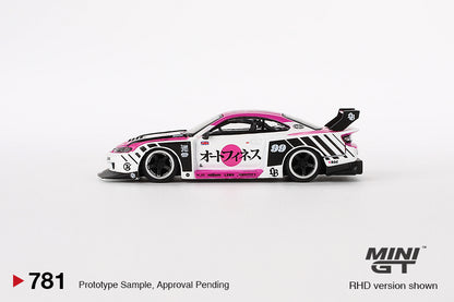 Mini GT 1/64 Nissan Silvia (S15) LB-Super Silhouette  Auto Finesse SEMA 2023 White & Pink