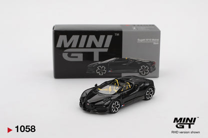 Mini GT 1/64 Bugatti W16 Mistral Black - MGT01058