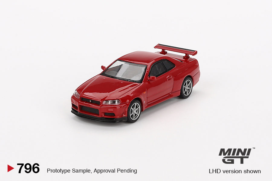 Mini GT 1/64 Nissan Skyline GT-R (R34) V-Spec Active Red