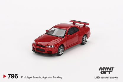 Mini GT 1/64 Nissan Skyline GT-R (R34) V-Spec Active Red