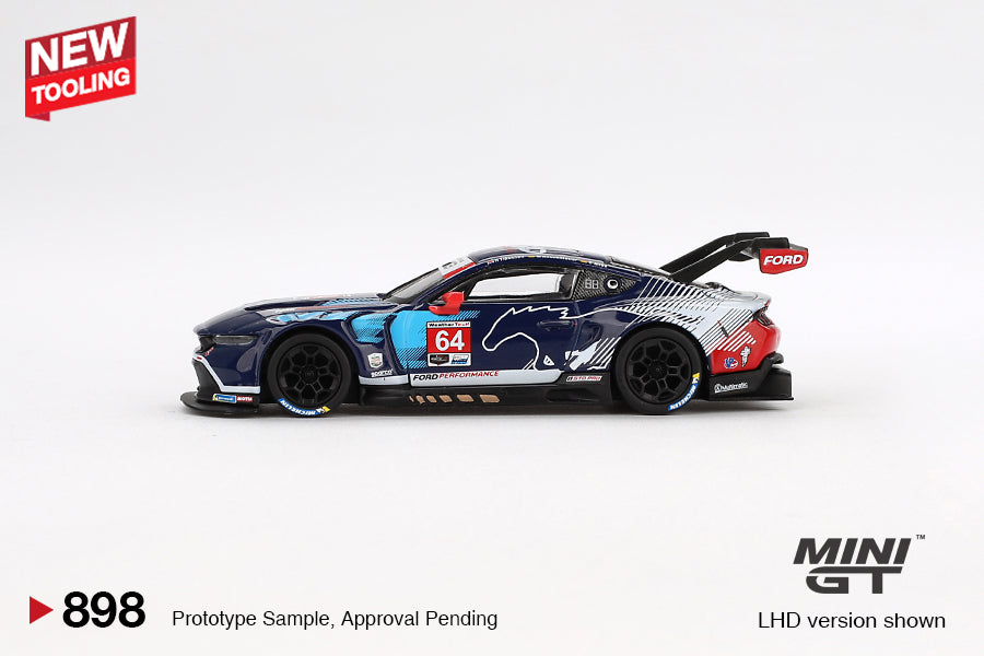 Mini GT 1/64 Ford Mustang GT3 #64 2024 IMSA Daytona 24 Hrs Ford Multimatic Motorsports Blue - MGT00898