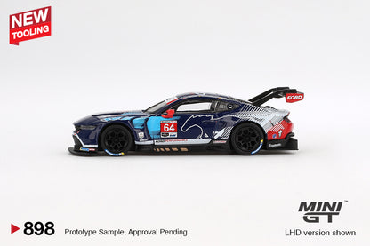 Mini GT 1/64 Ford Mustang GT3 #64 2024 IMSA Daytona 24 Hrs Ford Multimatic Motorsports Blue - MGT00898