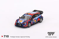 Mini GT 1/64 Hyundai i20 N Rally1 Hybrid #11 2023 Rally Monte Carlo 3rd Place Blue