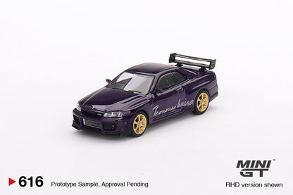 Mini GT 1/64 Nissan Skyline GT-R (R34) Tommykaira R-z Midnight Purple