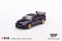 Mini GT 1/64 Nissan Skyline GT-R (R34) Tommykaira R-z Midnight Purple