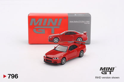 Mini GT 1/64 Nissan Skyline GT-R (R34) V-Spec Active Red