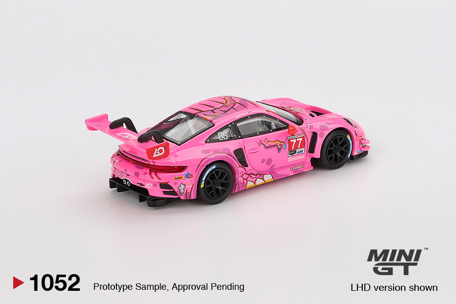 Mini GT 1/64 Porsche 911 GT3 R #77 2024 IMSA Road America AO Racing Pink - MGT01052