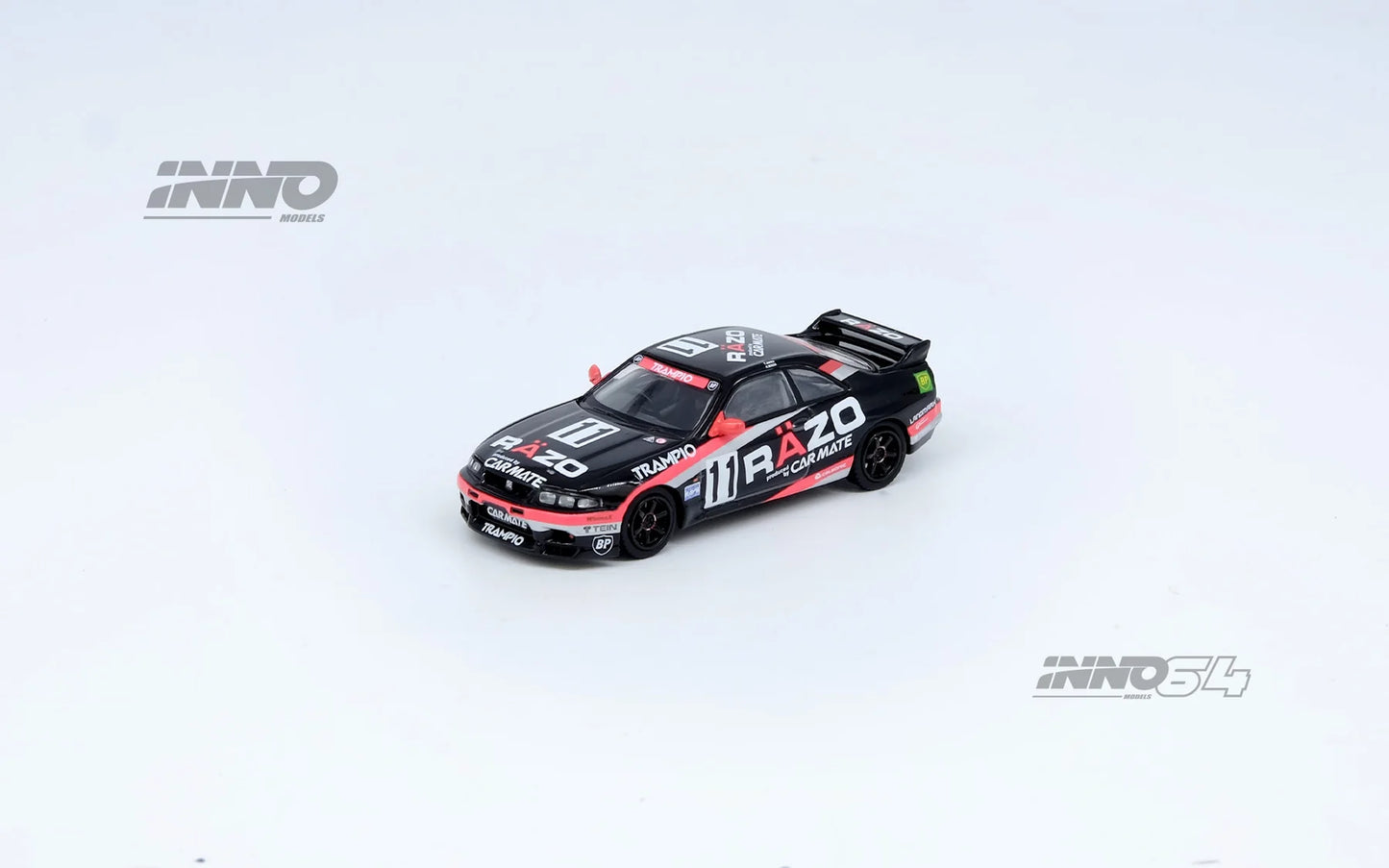 Inno64 1/64 Nissan Skyline GT-R (R33) n11 Razo Trampio Sendan Highland 1995 Winner Black - IN64-R33R-RAZO