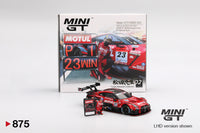 Mini GT 1/64 Nissan GT-R NISMO #23 "MOTUL AUTECH GT-R 2021" SUPER GT SERIES Suzuka winner W/ Matsuda Figure Red & Black