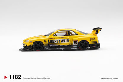 Mini GT 1/64 Nissan LB-ER34 Super Silhouette SKYLINE Sport Yellow - MGT01182