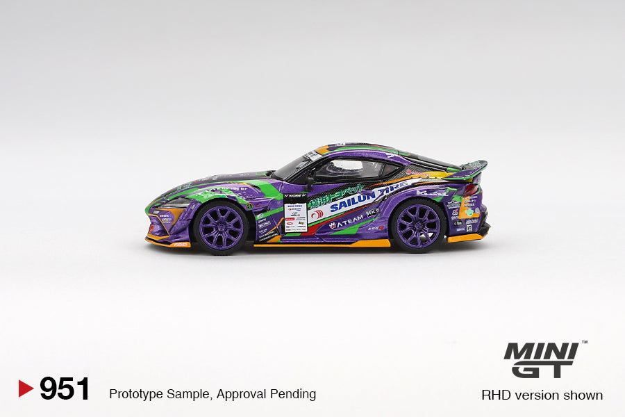Mini GT 1/64 Toyota GR Supra KUHL 2021 D1GP EVANGELION RACING Purple - MGT00951-BL