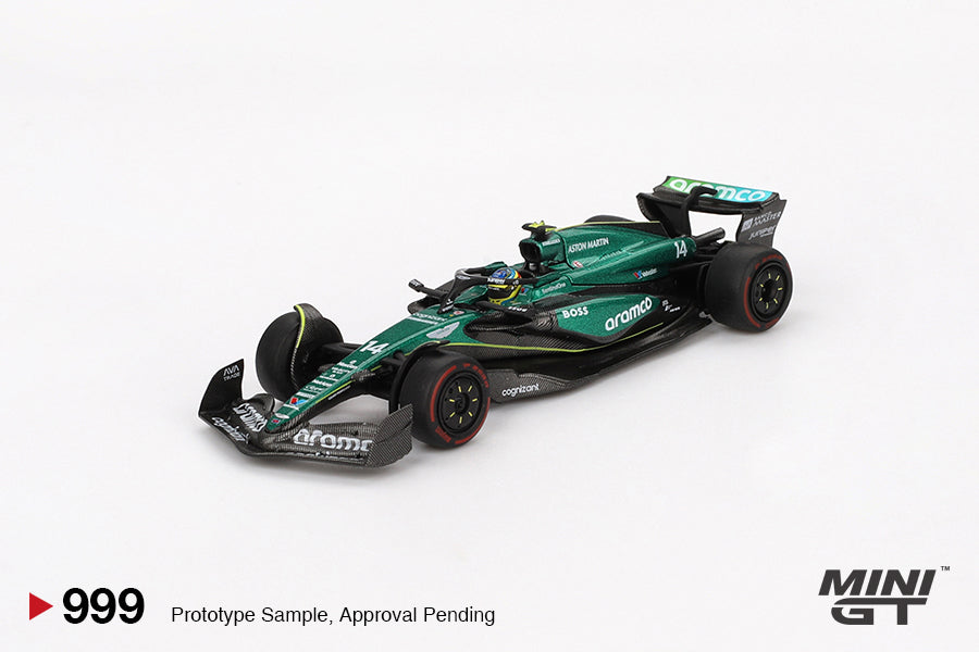 Mini GT 1/64 Aston Martin AMR24 #14 2024 F1 2024 Bahrain GP Fernando Alonso Green - MGT00999 - Damaged Box