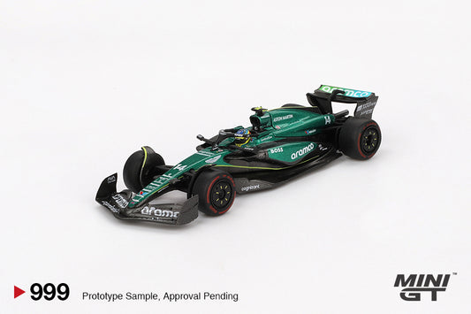 Mini GT 1/64 Aston Martin AMR24 #14 2024 F1 2024 Bahrain GP Fernando Alonso Green - MGT00999 - Damaged Box