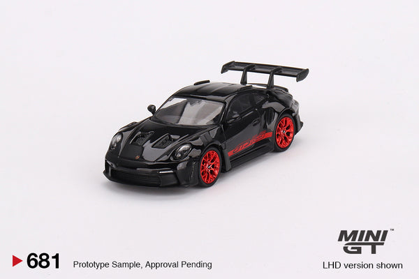 Mini GT 1/64 Porsche 911 (992) GT3 RS Black with Pyro Red Black