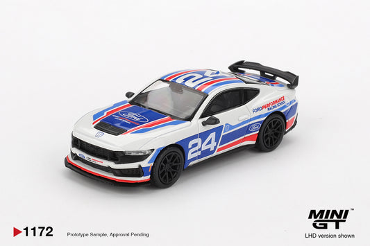 Mini GT 1/64 Ford Mustang Dark Horse #24 Ford Performance Racing School White & Blue - MGT01172