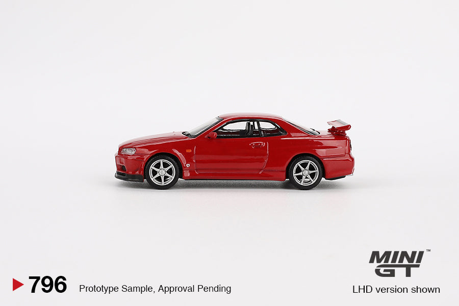 Mini GT 1/64 Nissan Skyline GT-R (R34) V-Spec Active Red