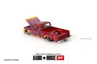 Mini GT x Kaido House 1/64 Chevrolet Silverado Dually On Fire V1 Red