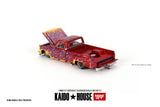 Mini GT x Kaido House 1/64 Chevrolet Silverado Dually On Fire V1 Red