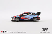Mini GT 1/64 Hyundai i20 N Rally1 Hybrid #11 2024 Rallye Monte-Carlo Winner Blue