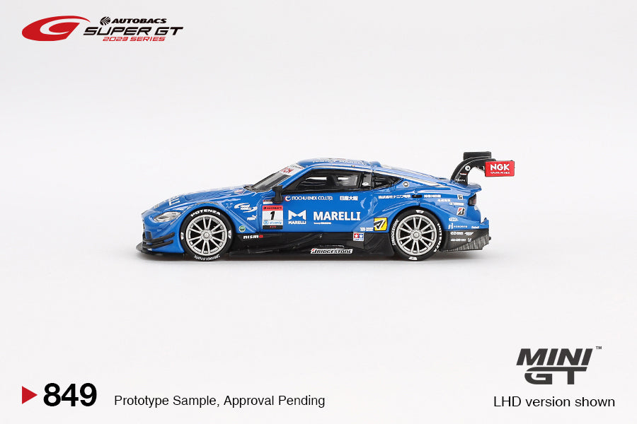 Mini GT 1/64 Autobacs Super GT Nissan Z GT500 #1 MARELLI Impul Z Team Impul 2023 Super GT Series Blue