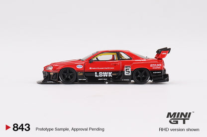 Mini GT 1/64 Nissan LB-ER34 Super Silhouette Skyline Red/ Black