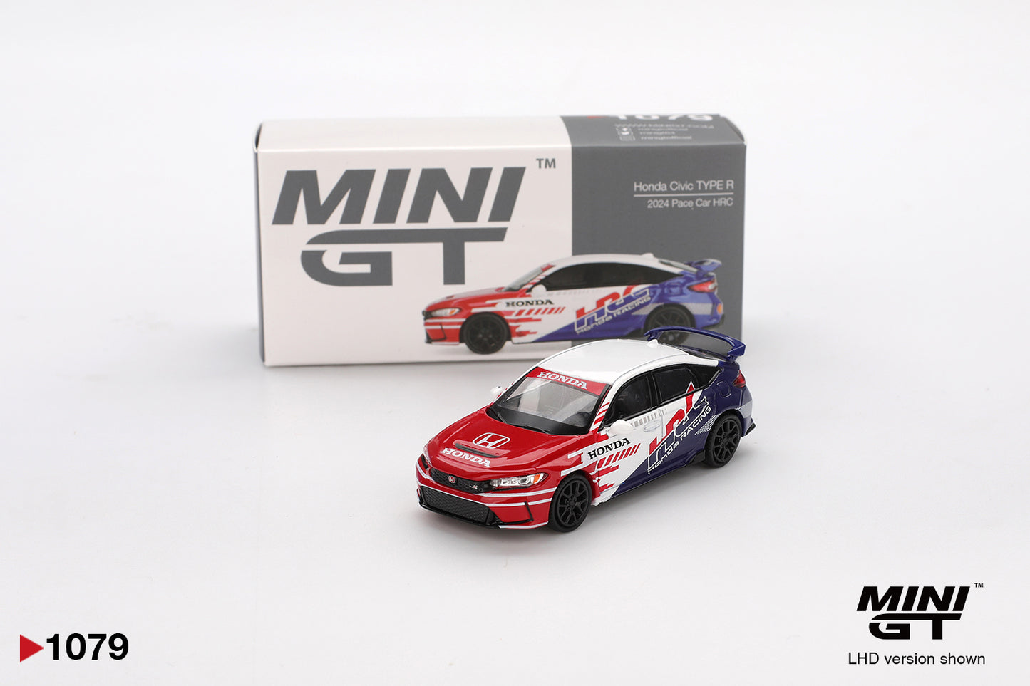 Mini GT 1/64 Honda Civic TYPE R 2024 Pace Car HRC White & Blue - MGT01079