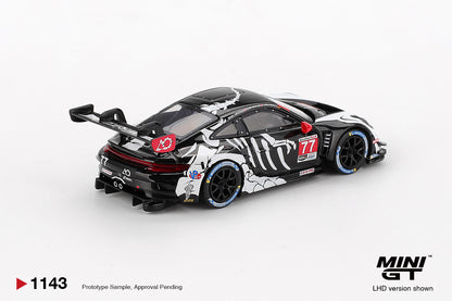 Mini GT 1/64 Porsche 911 GT3 R #77 2025 IMSA Petit Le Mans AO Racing Black & White - MGT01143-BL
