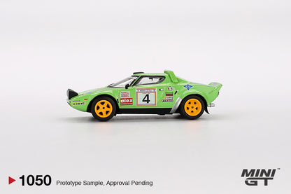 Mini GT 1/64 Lancia Stratos HF #4 1979 Spanish Rally Champion Green - MGT01050