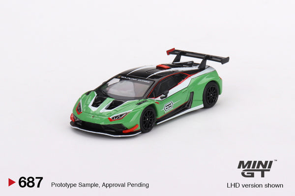 Mini GT 1/64 Lamborghini Huracán GT3 EVO2 Presentation Green