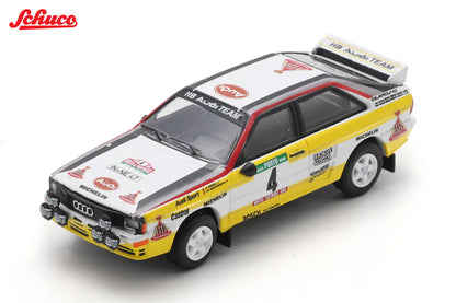 Schuco 1/64 Audi Quattro #4 Rallye Portugal 1984 White & Yellow - 45 203 7000 - Damaged Box