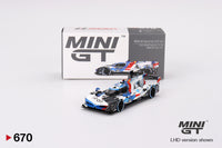 Mini GT 1/64 BMW M Hybrid V8 GTP #24 2023 IMSA Daytona 24 Hrs BMW M Team RLL White & Blue