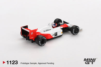 Mini GT 1/64 McLaren MP4/4 #11 1988 Japanese Grand Prix 2nd Place Alain Prost White/ Red - MGT01123