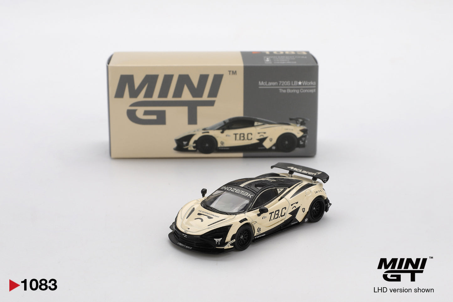 Mini GT 1/64 McLaren 720S LB★Works The Boring Concept Beige & Black - MGT01083