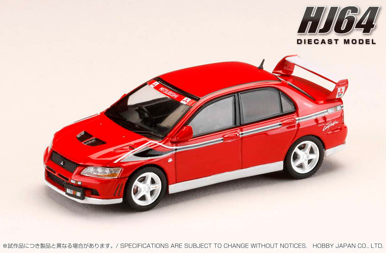 Hobby Japan 1/64 Mitsubishi Lancer GSR EVOLUTION 7 RALLY STYLE VERSION Parma Red