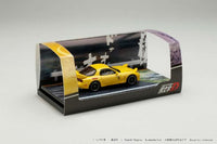 Hobby Japan 1/64 Initial D MAZDA RX-7 (FD3S) RED SUNS /  VS Takeshi Nakazato Keisuke Takahashi driver figure included Yellow