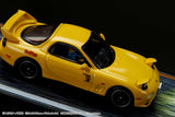 Hobby Japan 1/64 Initial D MAZDA RX-7 (FD3S) RED SUNS /  VS Takeshi Nakazato Keisuke Takahashi driver figure included Yellow