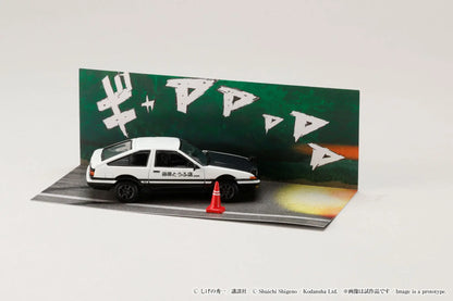 Hobby Japan 1/64 Toyota Sprinter Trueno AE86 Initial D Diorama Set Series Takumi Fujiwara Vs Tomoyuki Tate White & Black - HJDMD001B