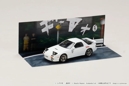 Hobby Japan 1/64 Initial D Diorama Set Series Mazda RX-7 FC3S White - HJDMD003A