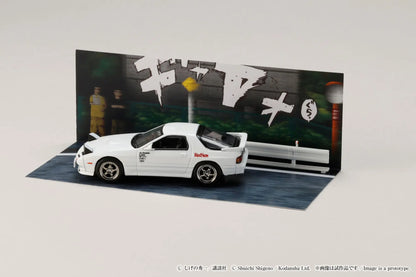 Hobby Japan 1/64 Initial D Diorama Set Series Mazda RX-7 FC3S White - HJDMD003A