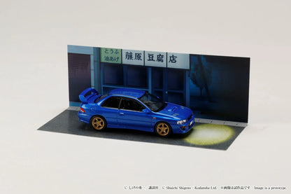 Hobby Japan 1/64 Initial D Diorama Set Series Subaru Impreza Blue - HJDMD011